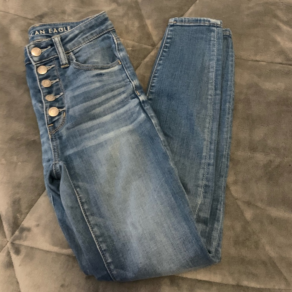 american eagle button up blue jeans- BRAND NEW
